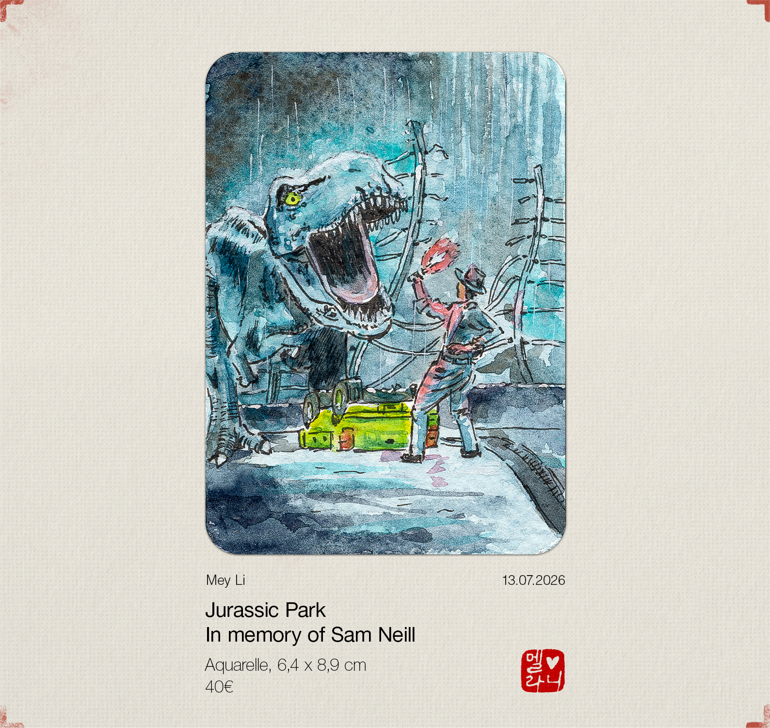 Jurassic Park - Original Artist Card ACEO