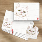 Chat-Te-Juge - Set de correspondance - Enveloppe, carte et sticker