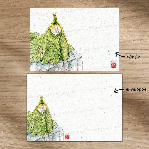 Chou de chat - Set de correspondance - Enveloppe, carte et sticker