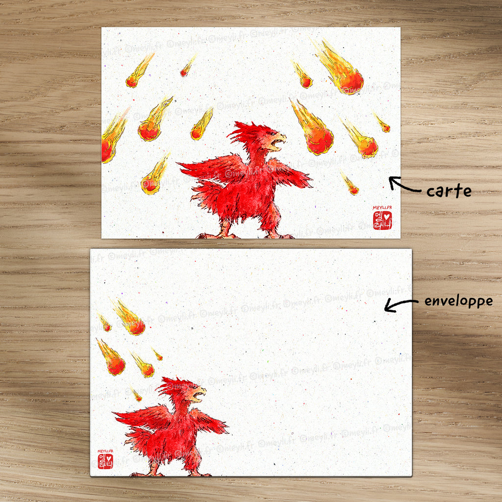 Chocobo comète Final Fantasy - Set de correspondance - Enveloppe, carte et sticker