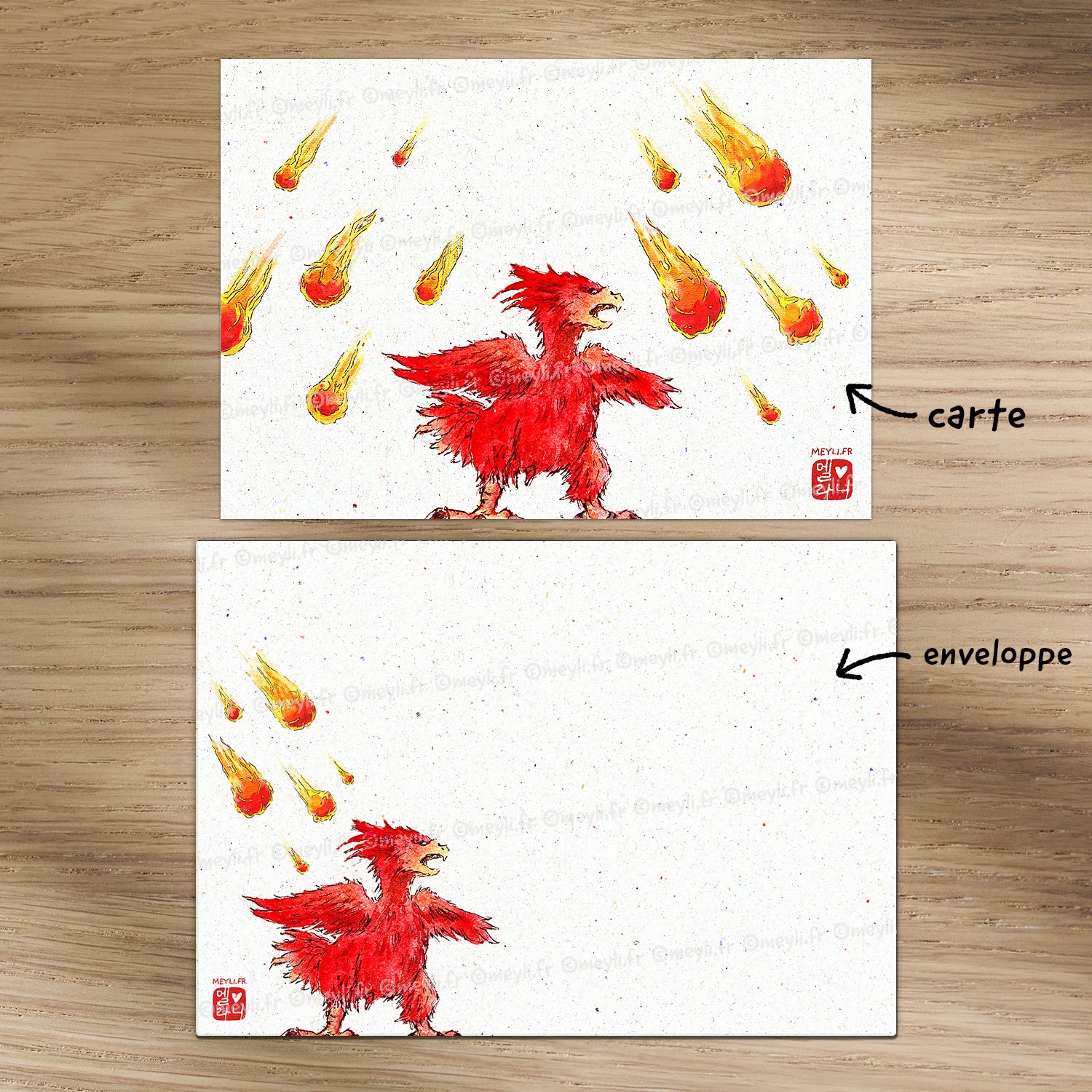 Chocobo comète Final Fantasy - Set de correspondance - Enveloppe, carte et sticker