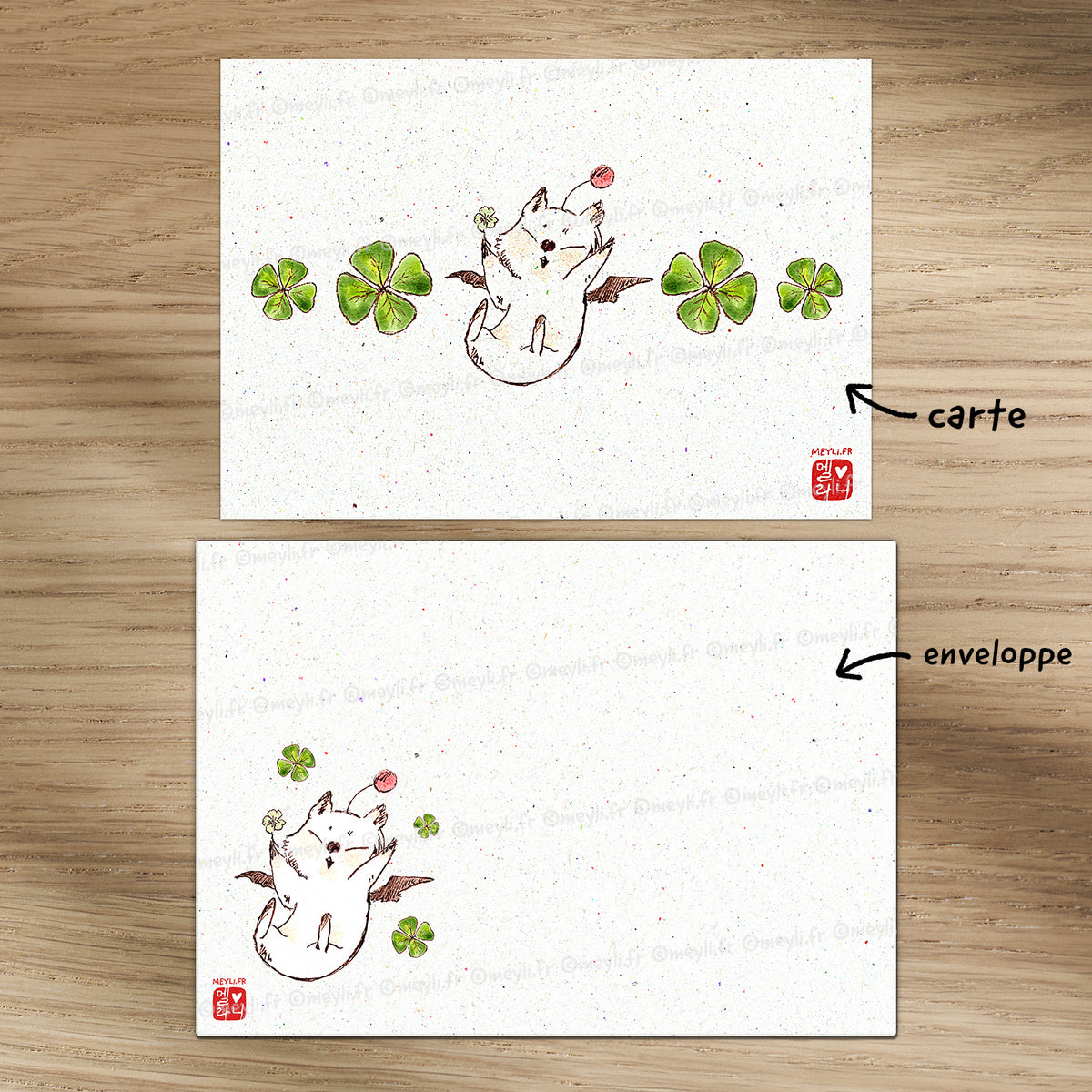 Mog chanceux Final Fantasy - Set de correspondance - Enveloppe, carte et sticker