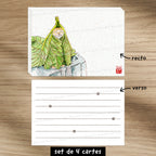 Chou de chat - Set de correspondance - Enveloppe, carte et sticker
