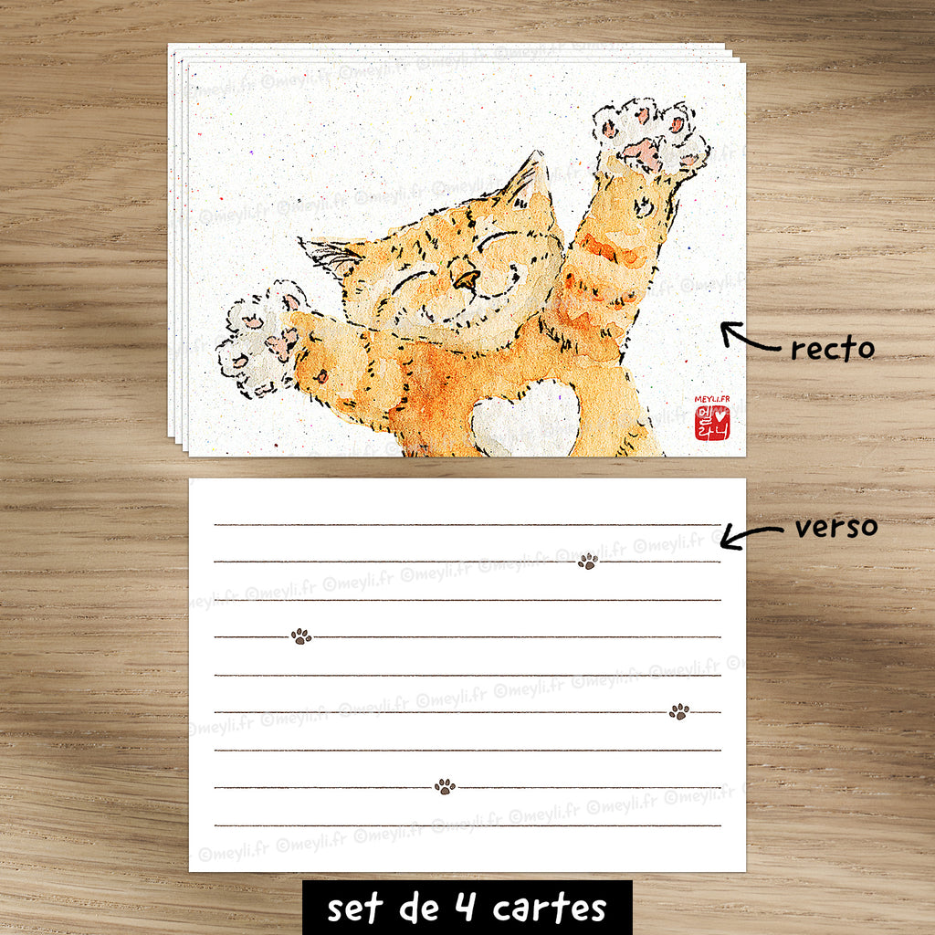 Un chatlin pour toi - Set de correspondance - Enveloppe, carte et sticker