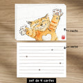 Un chatlin pour toi - Set de correspondance - Enveloppe, carte et sticker