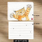 Un chatlin pour toi - Set de correspondance - Enveloppe, carte et sticker