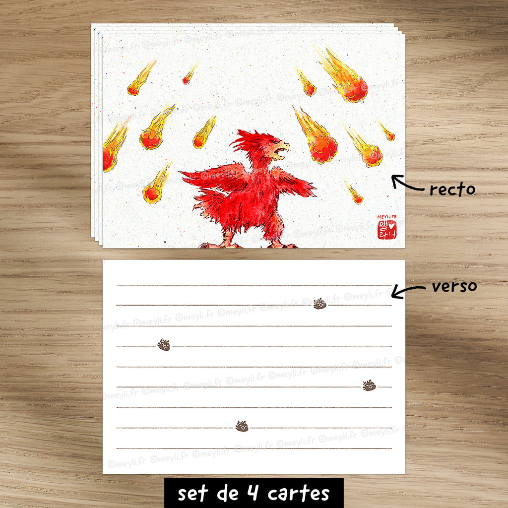 Chocobo comète Final Fantasy - Set de correspondance - Enveloppe, carte et sticker