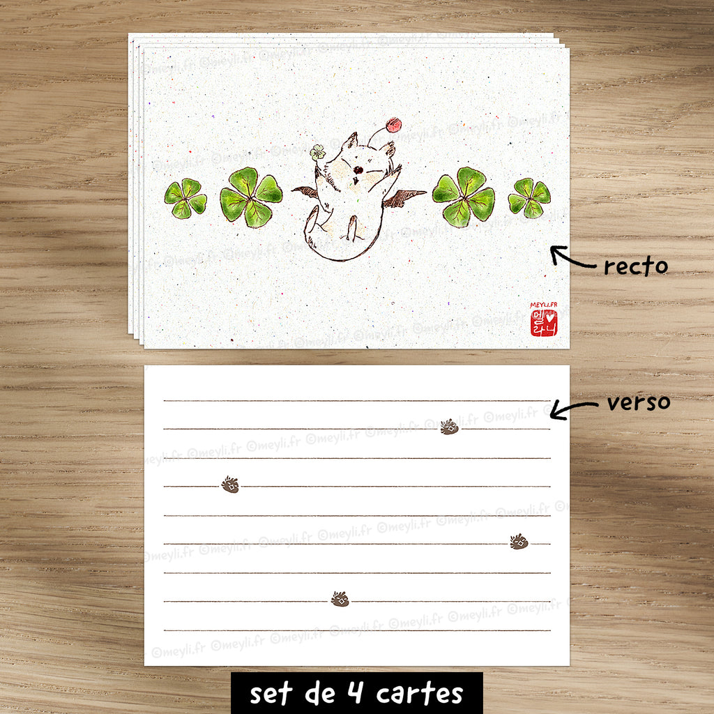 Mog chanceux Final Fantasy - Set de correspondance - Enveloppe, carte et sticker