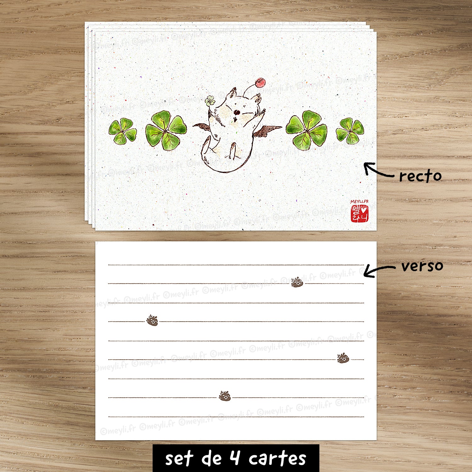 Mog chanceux Final Fantasy - Set de correspondance - Enveloppe, carte et sticker