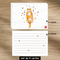 Chat dans les fleurs - Set de correspondance - Enveloppe, carte et sticker