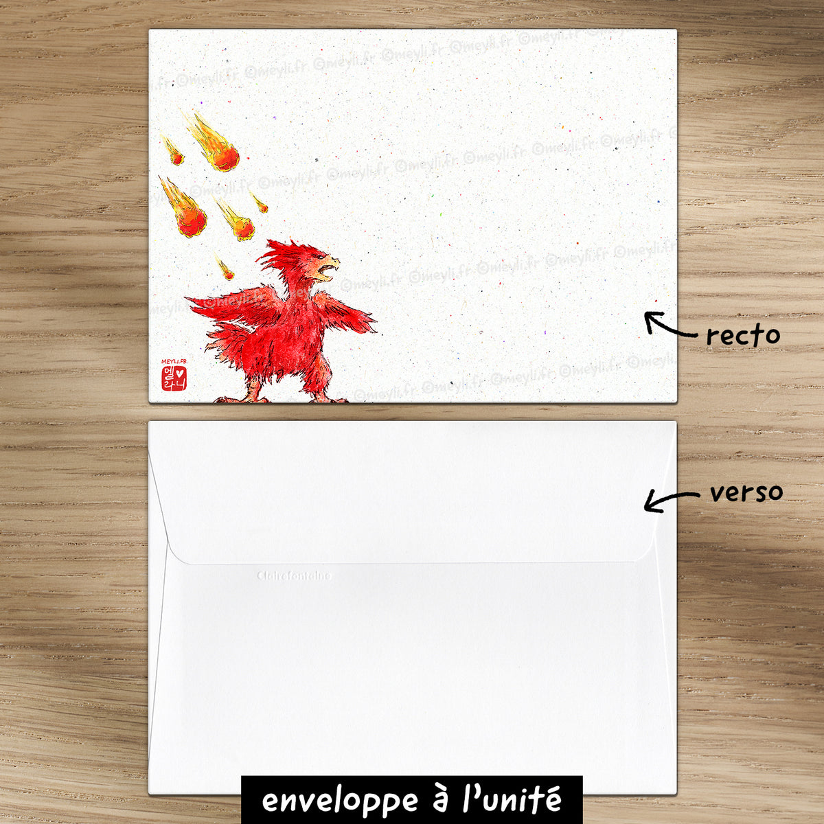 Chocobo comète Final Fantasy - Set de correspondance - Enveloppe, carte et sticker - 2) Enveloppe à l'unité