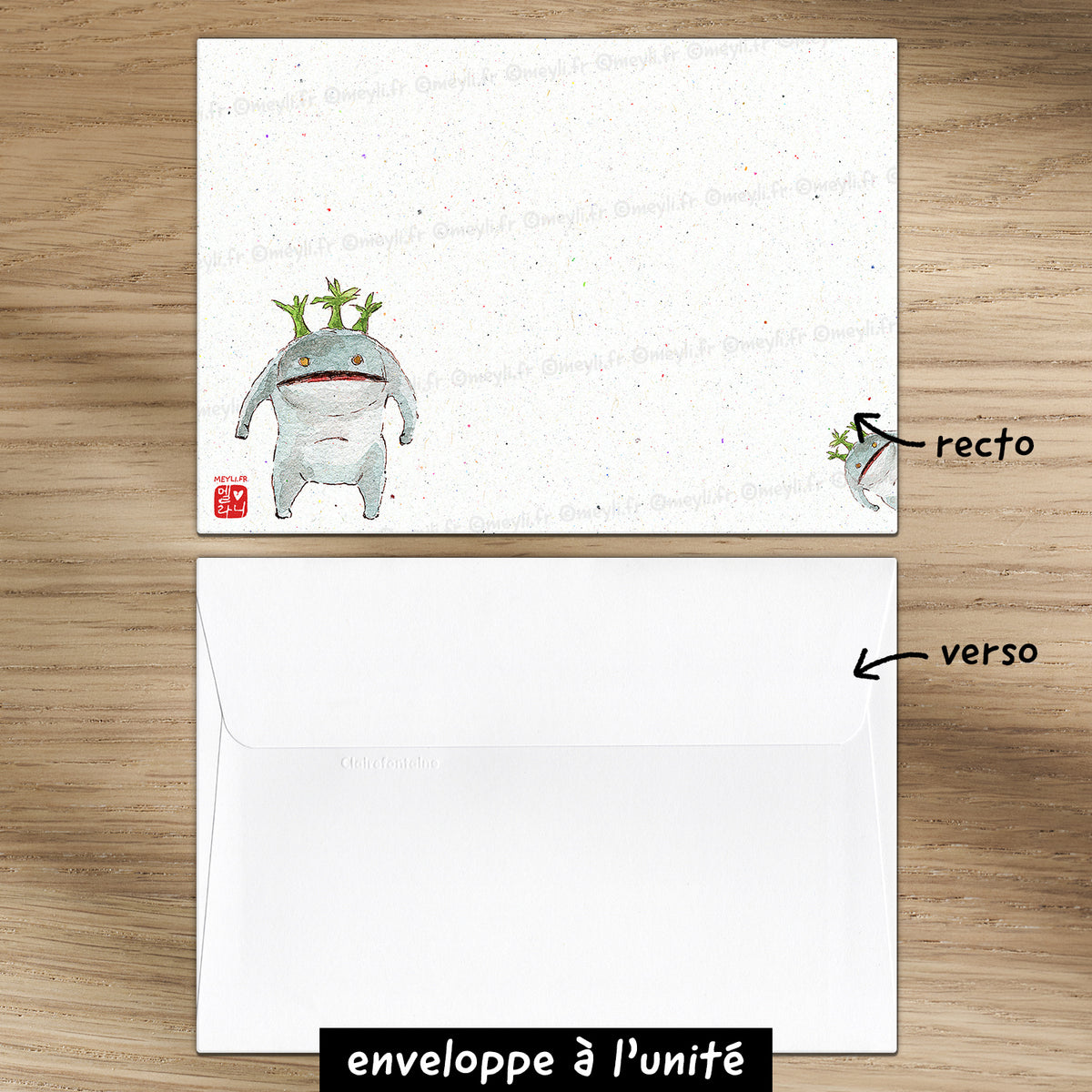 Goobbue Family Final Fantasy - Set de correspondance - Enveloppe, carte et sticker - 2) Enveloppe à l'unité