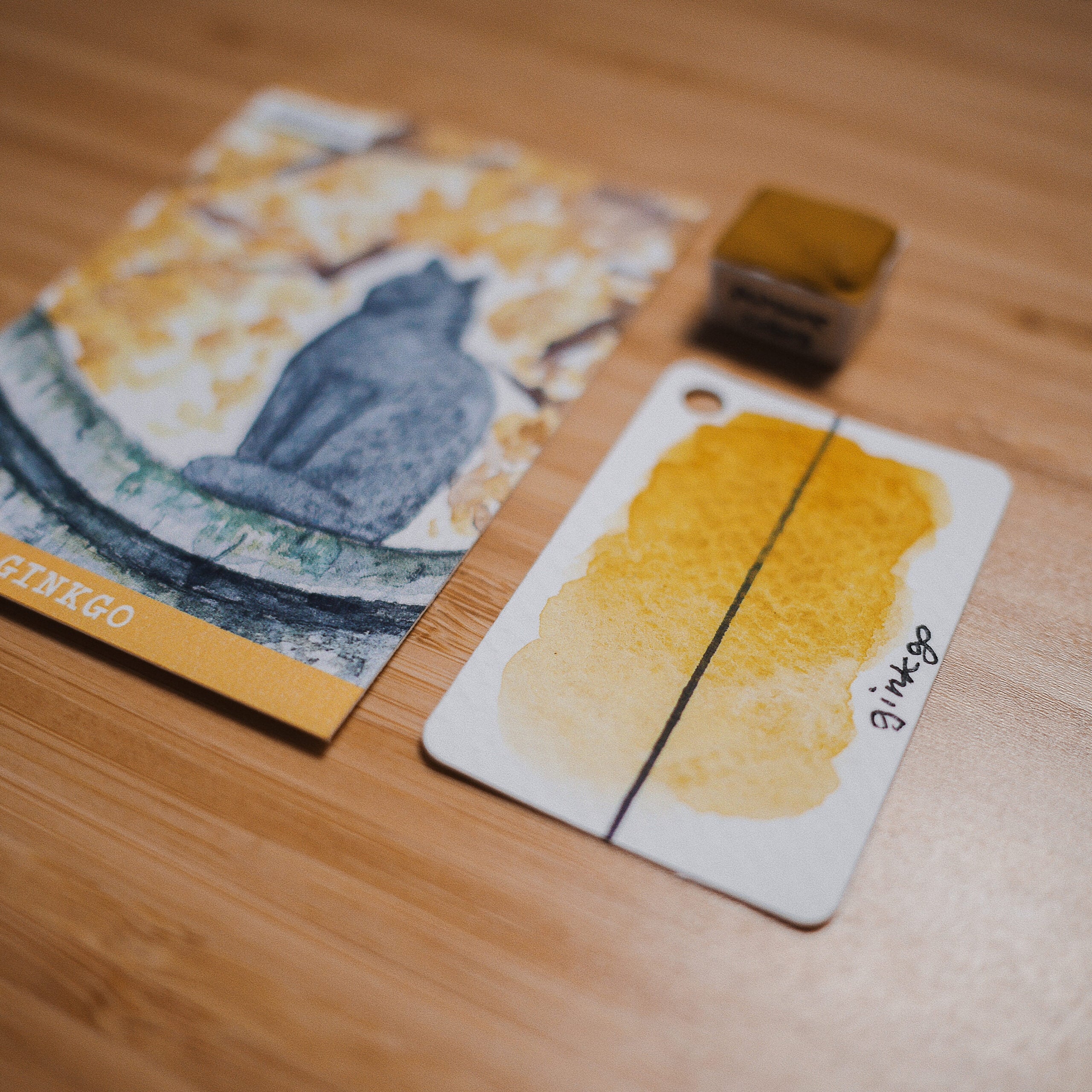 Ginkgo - PATOUNE COLORS (Aquarelle artisanale)