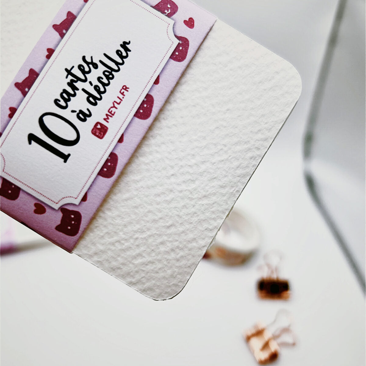 10 cartes à décoller (Format ATC) - Grain Texturé - 300g/m - 25% coton