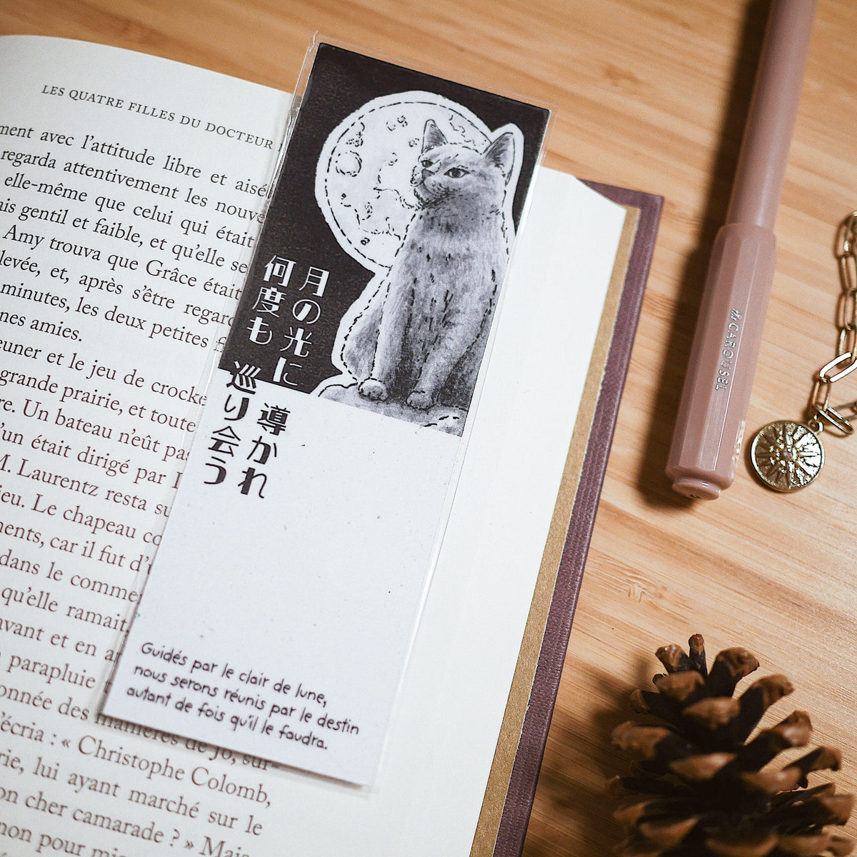 Marque-page - Le chat et la lune