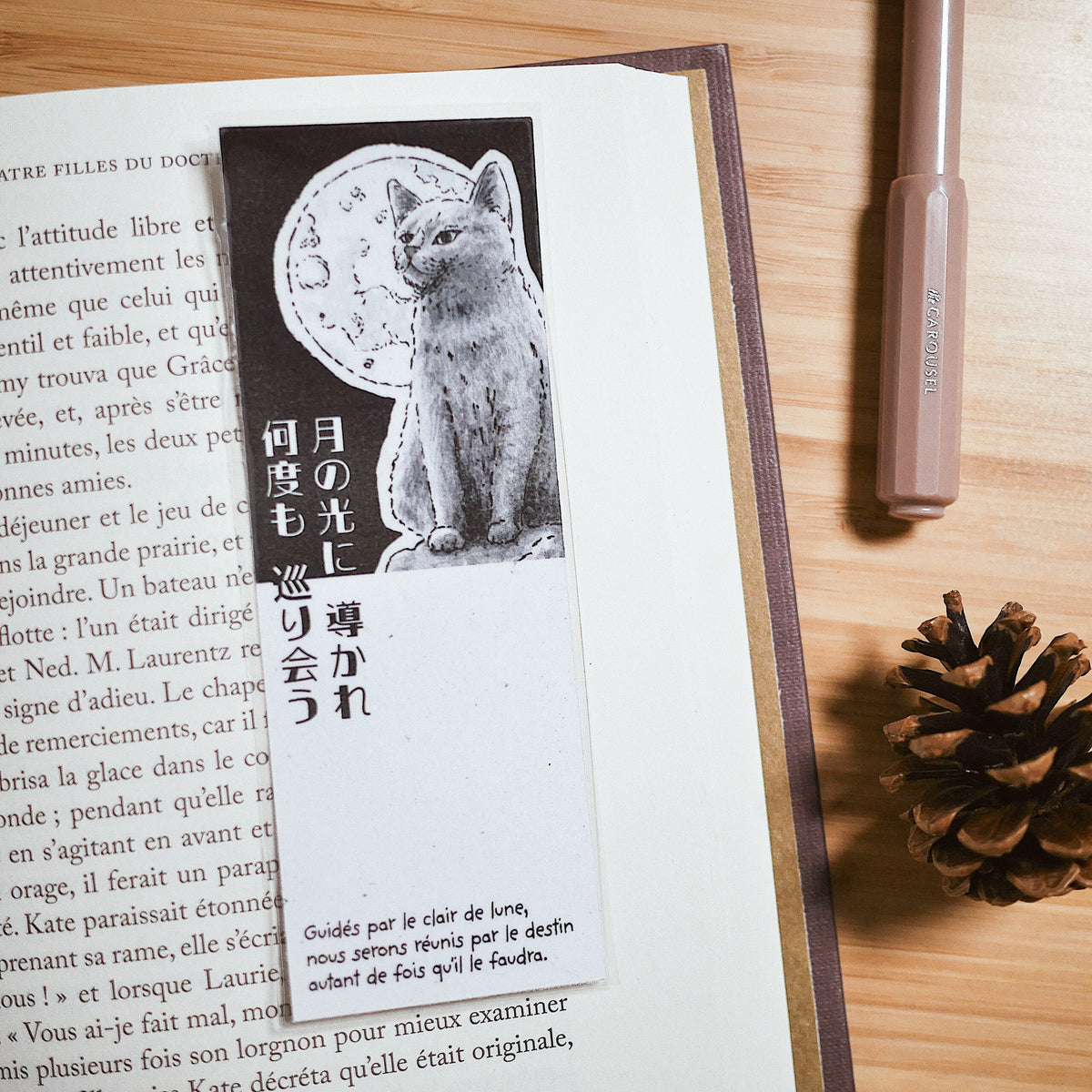 Marque-page - Le chat et la lune
