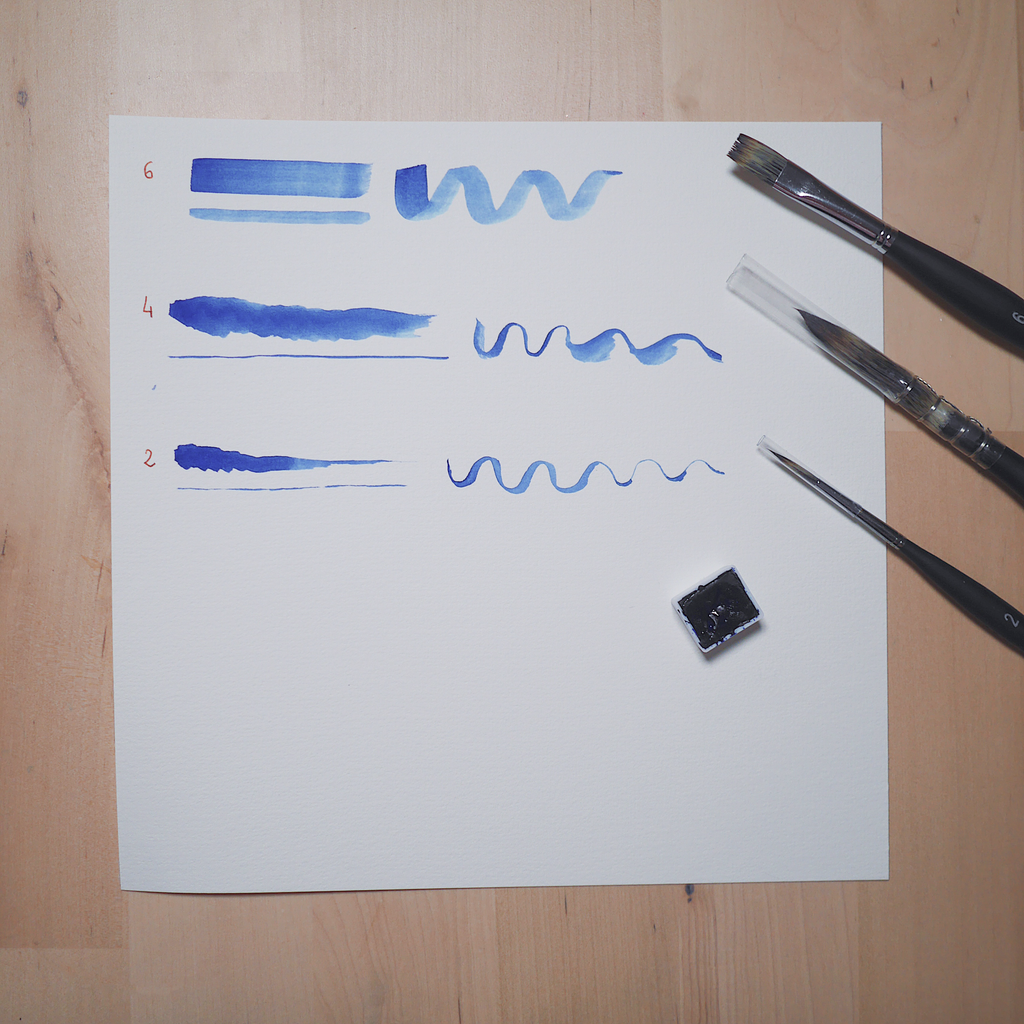 Lot de 3 pinceaux - Aquarelle/gouache - fait main