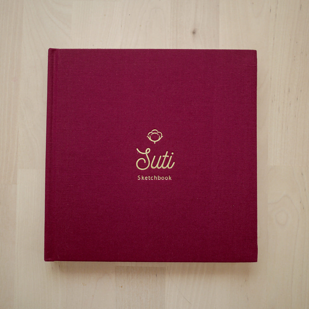 Suti Sketchbook Carré - 100% Coton fait main - Bordeau