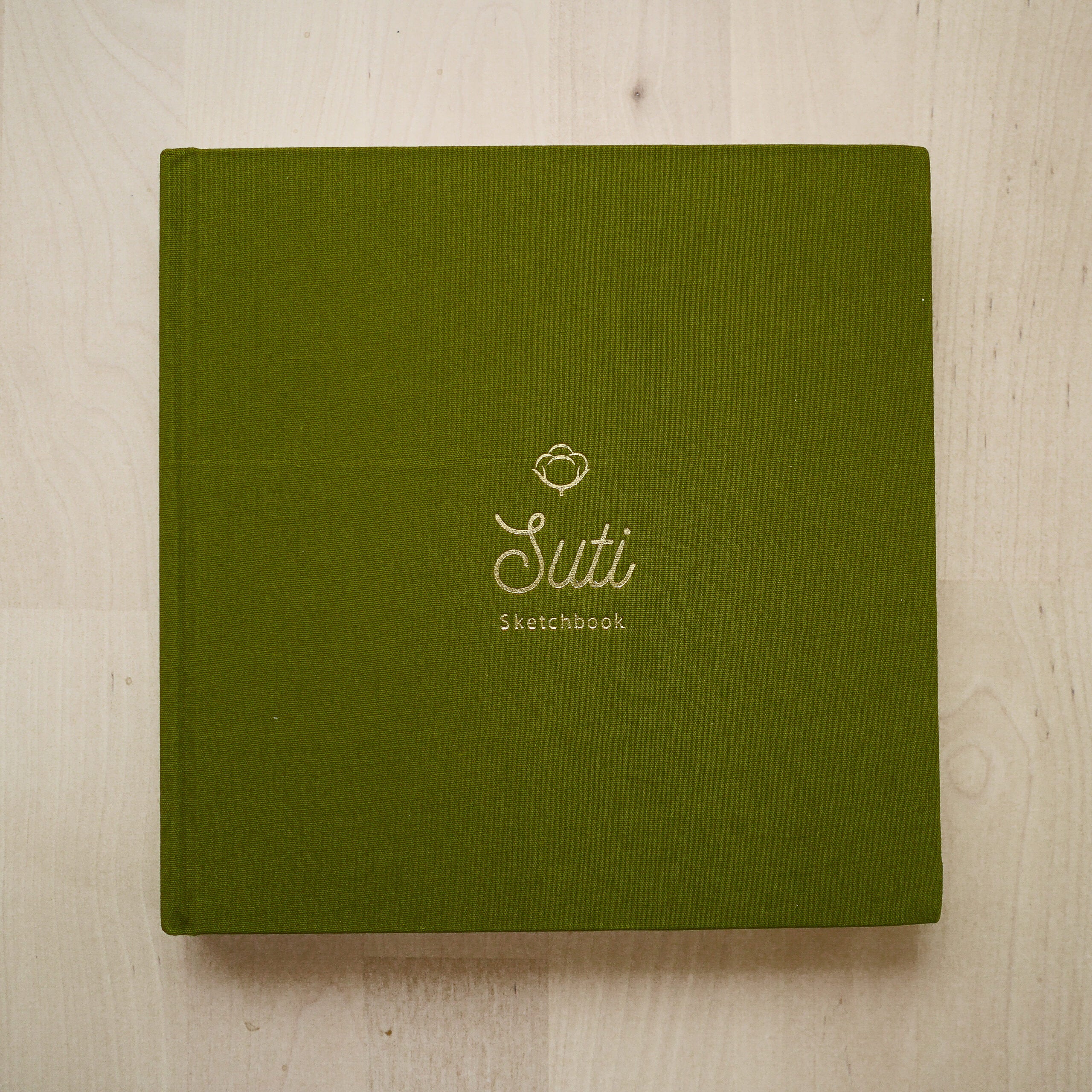 Suti Sketchbook Carré - 100% Coton fait main - Vert