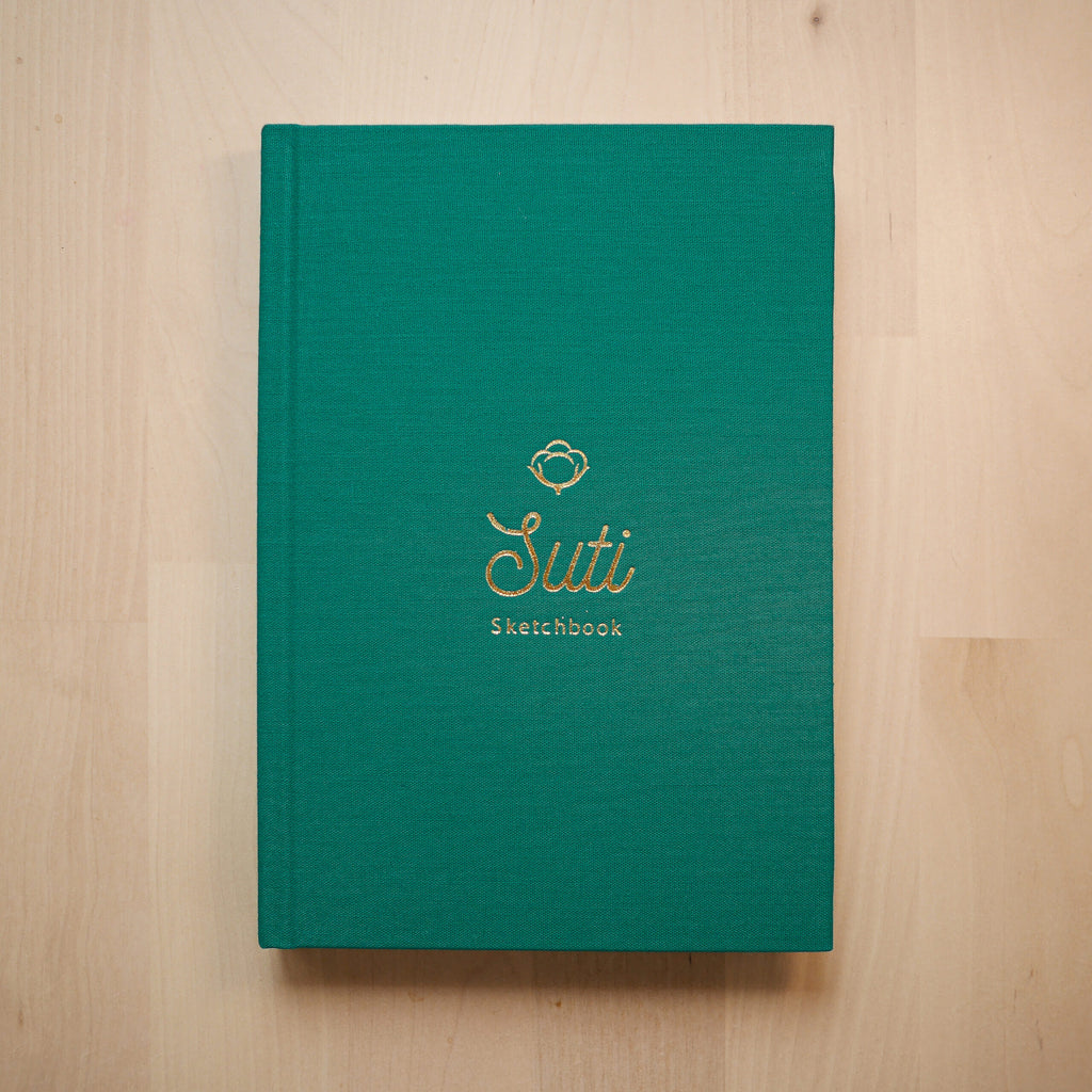 Suti Sketchbook Portrait - 100% Coton fait main - Cyan