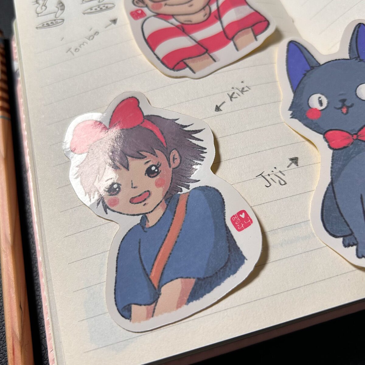 Set de 3 autocollants - Kiki, la petite sorcière (Studio Ghibli) - Brillant
