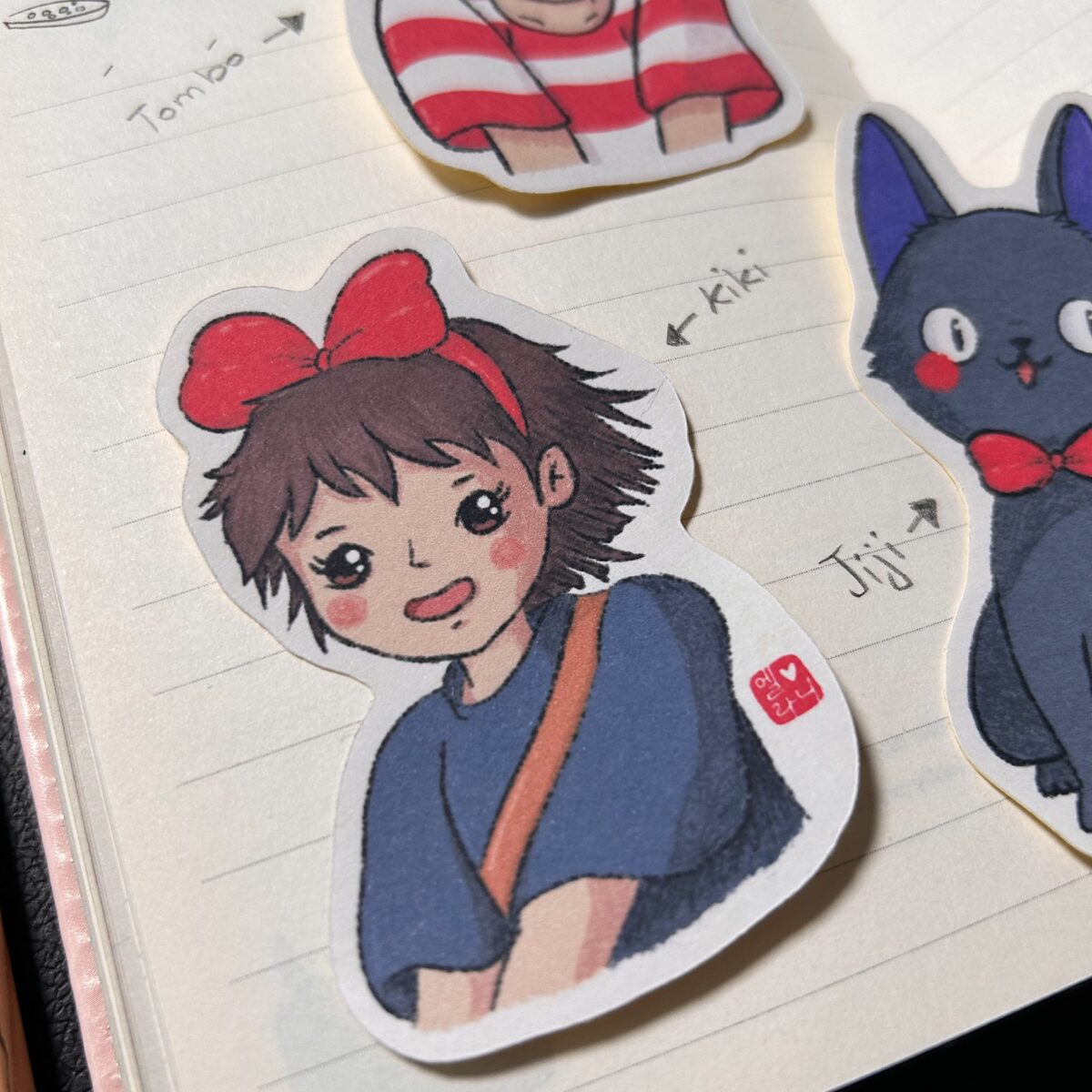 Set de 3 autocollants - Kiki, la petite sorcière (Studio Ghibli) - Mat