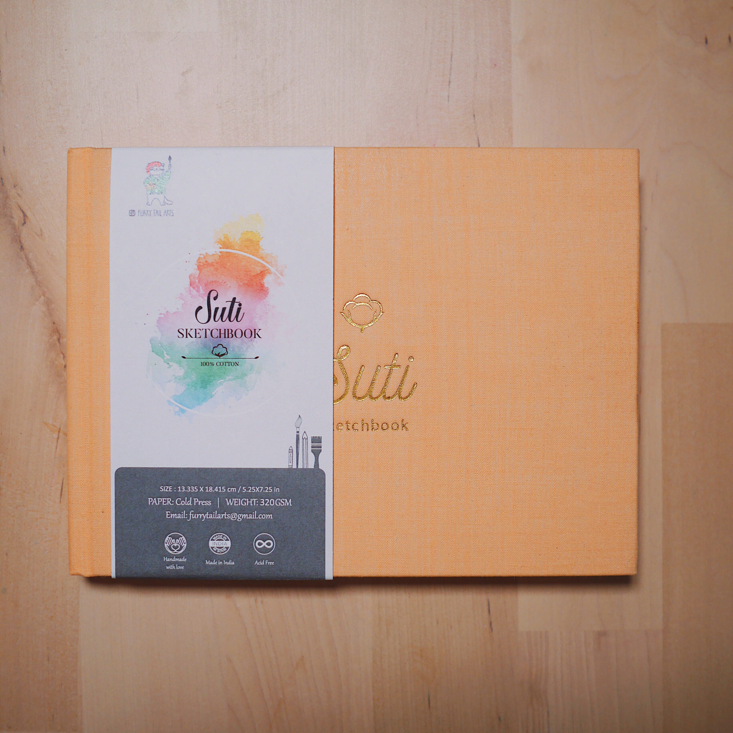 Suti Sketchbook Paysage - 100% Coton fait main - Pêche