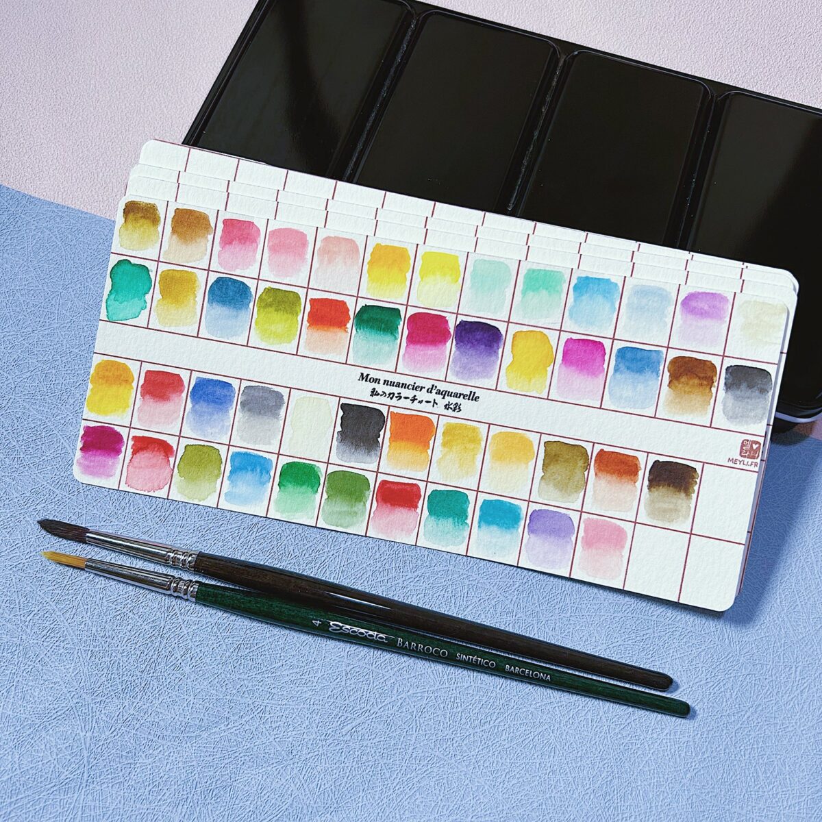 Mon nuancier d’aquarelle - 52 couleurs