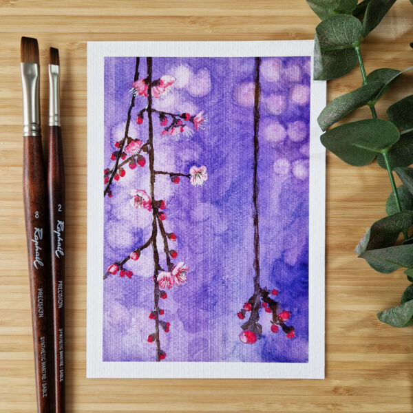 Fleurs de Prunier au Crépuscule - Illustration