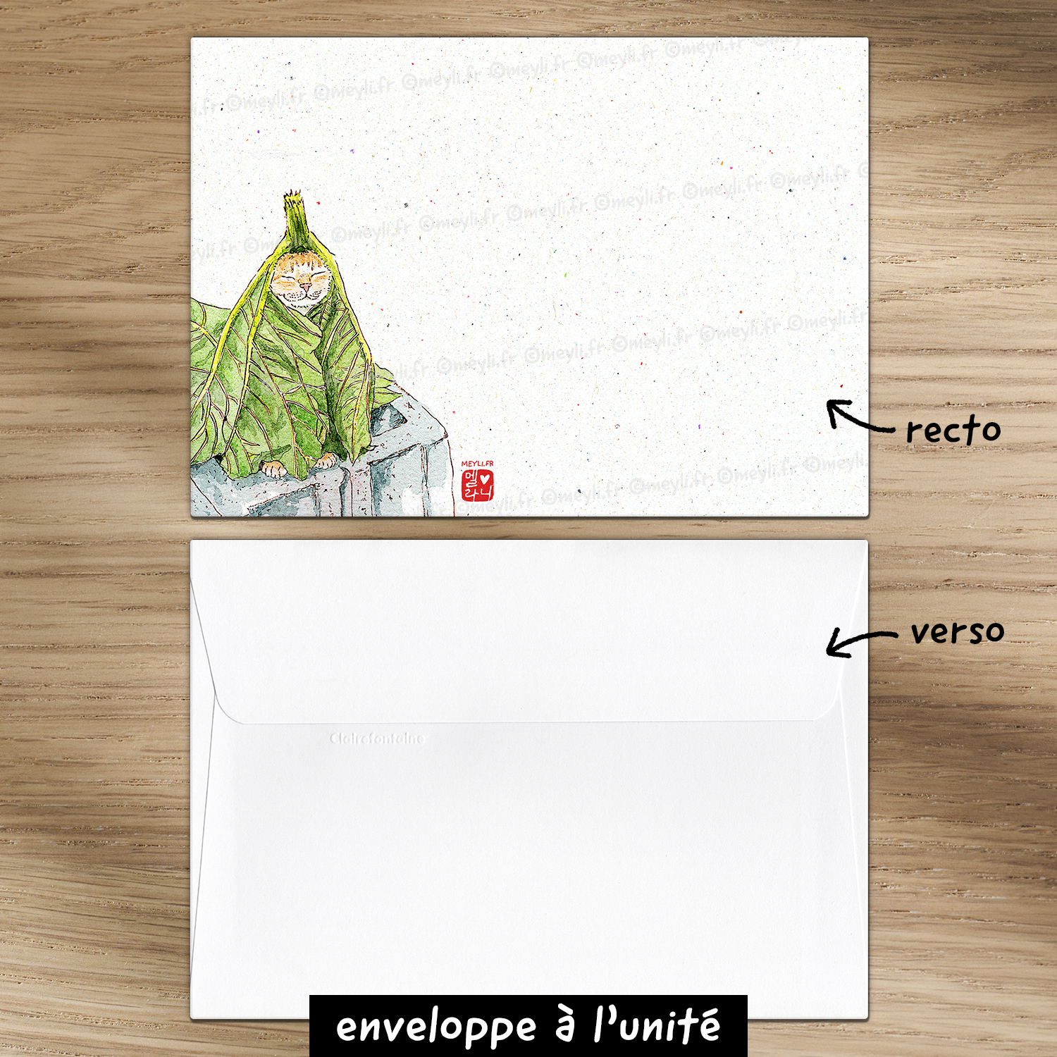 Chou de chat - Set de correspondance - Enveloppe, carte et sticker – Image 4